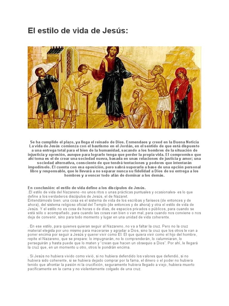 Estilo de Vida y Valores de Jesús | PDF | Jesús | Comportamiento