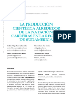 La Producción Científica Alrededor de La Natación, Carreras en La Región de Sudamérica