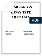 Seminar On Eassy Type Question