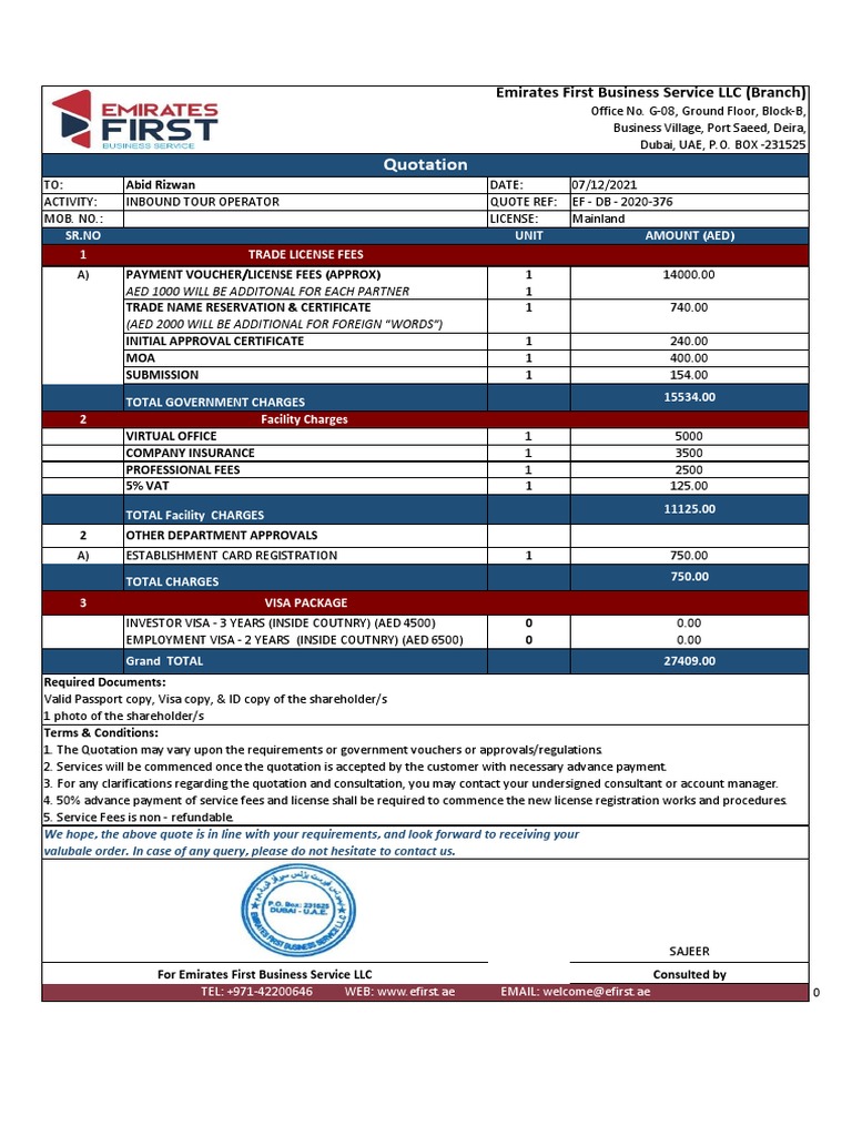 Abid Rizwan INBOUT TOUR OPERATOR | PDF | Travel Visa | United Arab Emirates