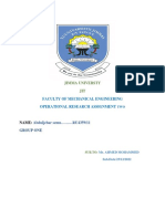 JIMMA UNIVERSTY OPERATIONS RESEARCH ASSIGNMENT SOLUTION