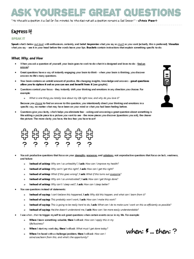 15 Ask Yourself Great Questions Pdf Question Thought