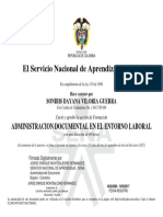 El Servicio Nacional de Aprendizaje SENA: Administracion Documental en El Entorno Laboral