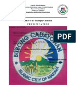 Certify of Barangay