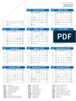 Calendario 2022 Formato Vertical