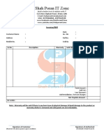 Shah Poran Invoice