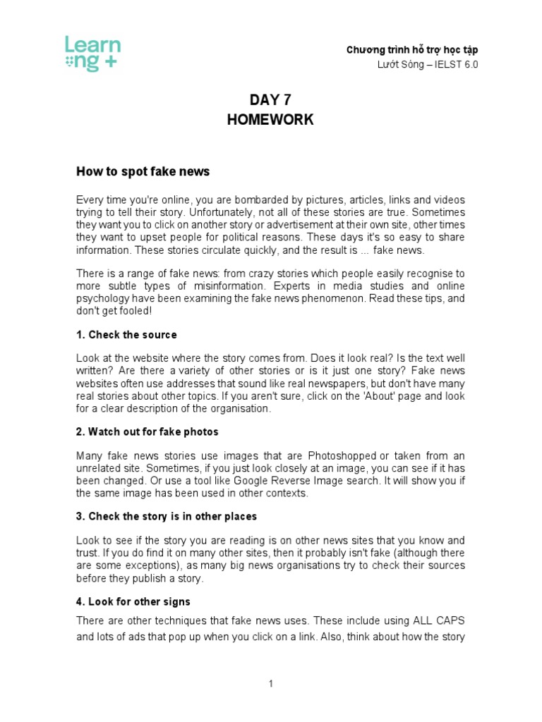 Day 7 homework how to spot fake news download free pdf teachers