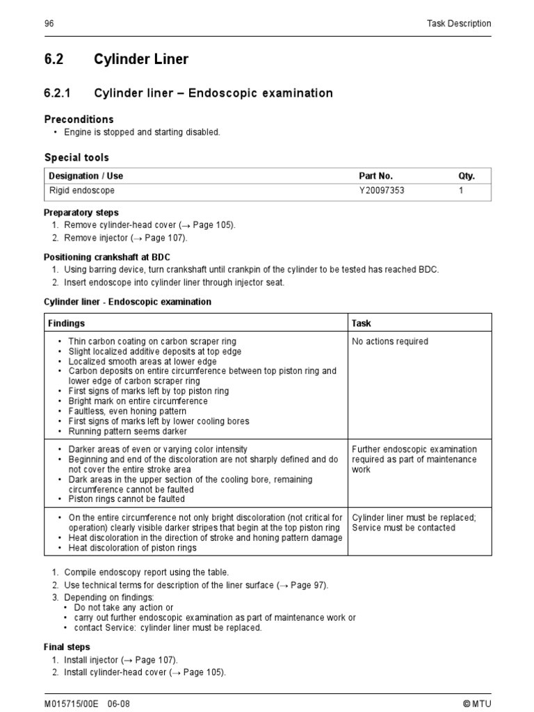 Endoscope Inspection Task PDF Piston Cylinder (Engine)