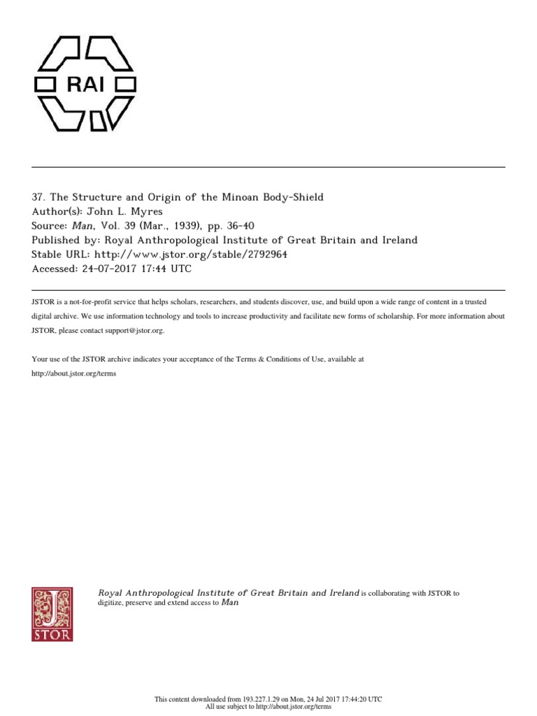 Minoan Body-Shield Structure and Origin | PDF | Shield