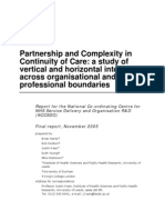 Hardy B and Hudson (2005) - Partnership and Complexity in Continuty of Care - SDO Report