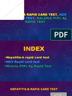 PROJECT WORK On Hepatitis-B Rapid Card Test, HCV Rapid Card Test, Malaria PFPV Ag Rapid Test