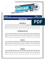 Class 5th R.P.S Olmpiad Answer Key