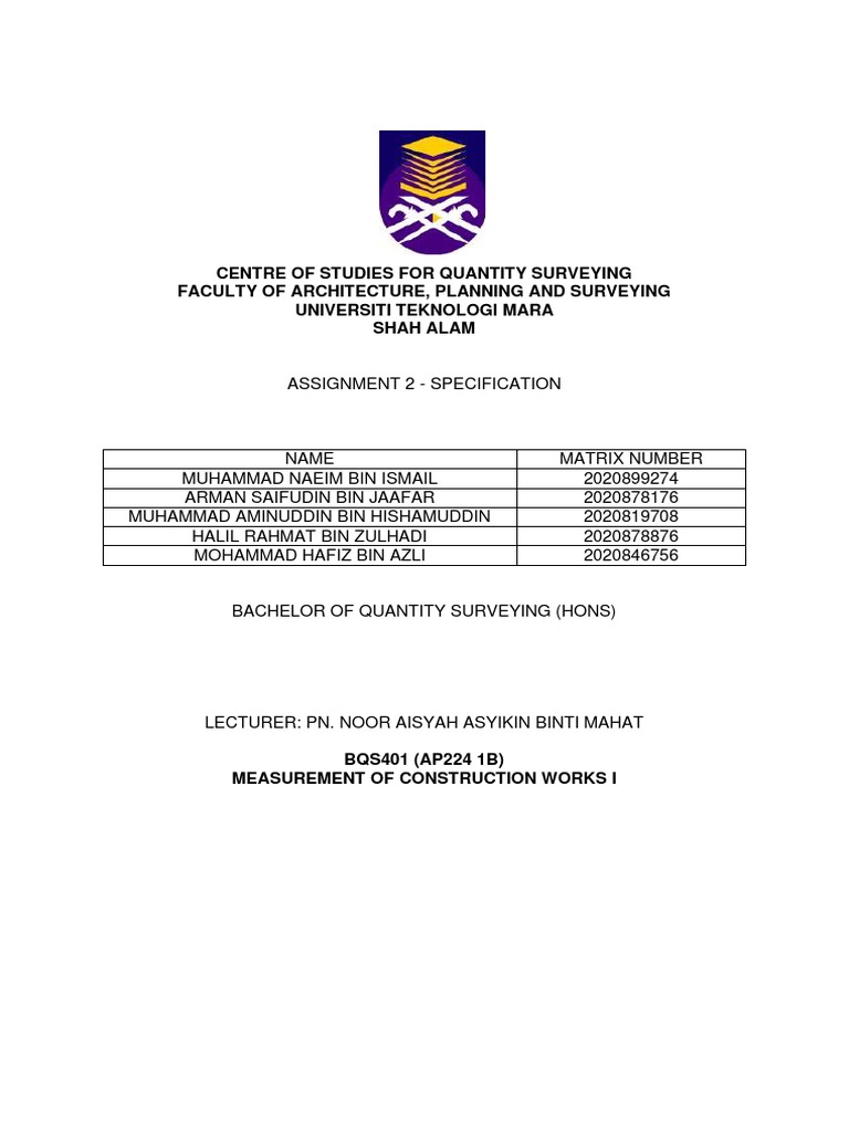 BQS401 Specification - Alcove Condominium Sime Darby | PDF | Plaster ...