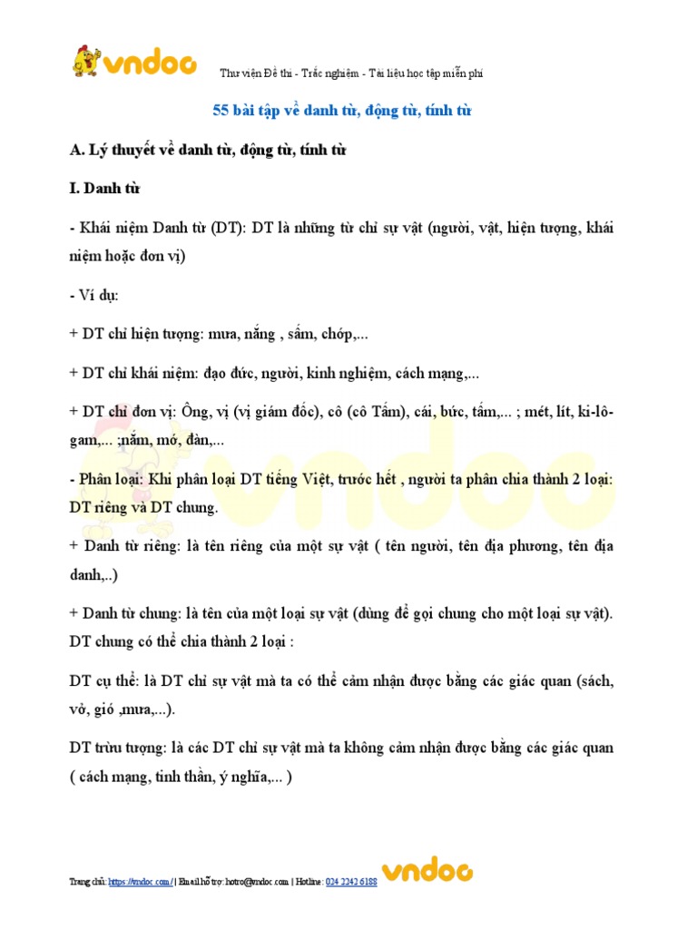 55 bai tap ve danh tu dong tu tinh tu pdf