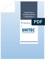 Practica No. 1 Arquitectura y Programación de Computadoras