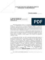 Solicitud de Cateo para Cumplimentar Orden de Aprehensión y de Reaprehensión