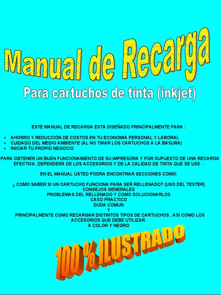 Manual de Recarga de Cartuchos de Tinta | PDF | Impresora (Computación ...