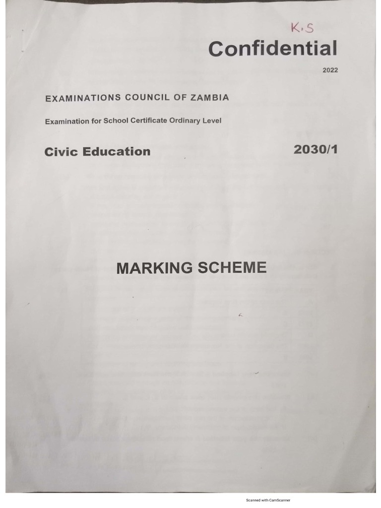 Civic 2022 Marking Scheme | PDF