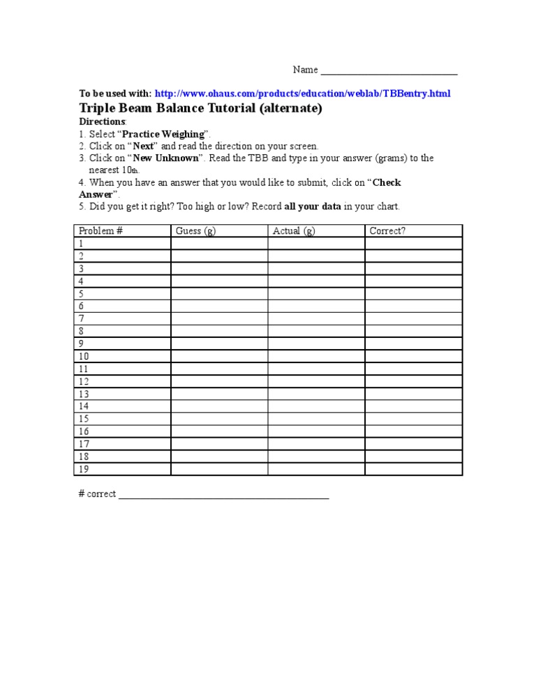 Triple Beam Balance Alt