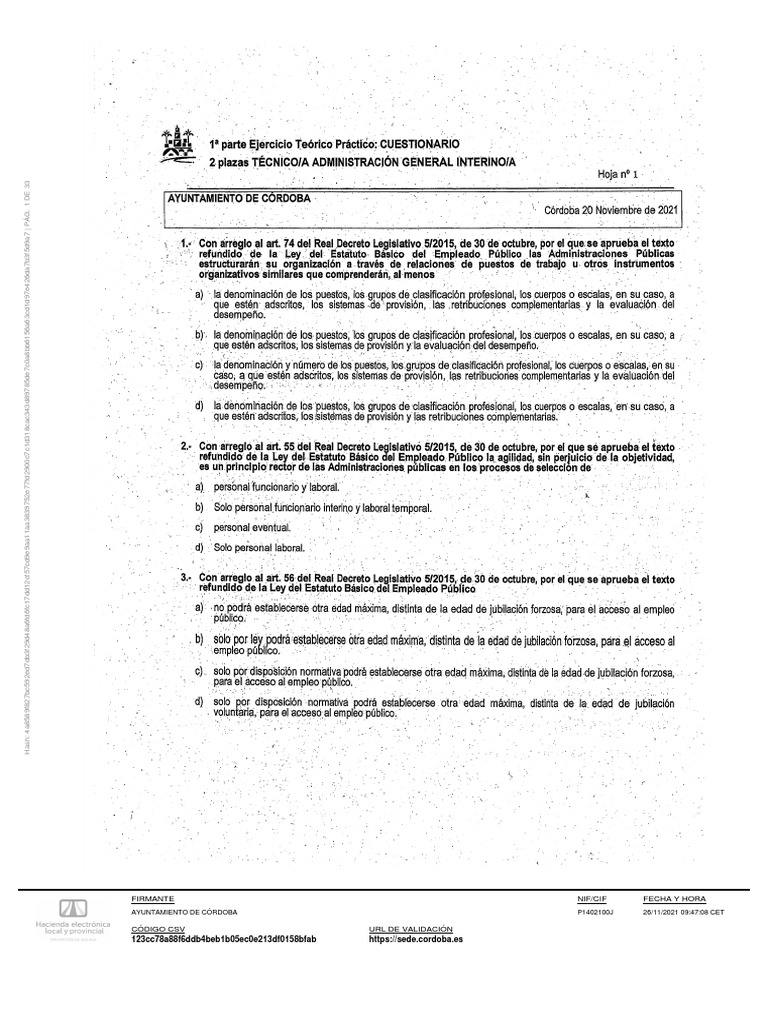 Cuestionario 2 Tag Int. PDF Derecho laboral Jubilación