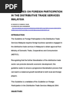 Guidelines on Foreign Participation in Distributive Trade