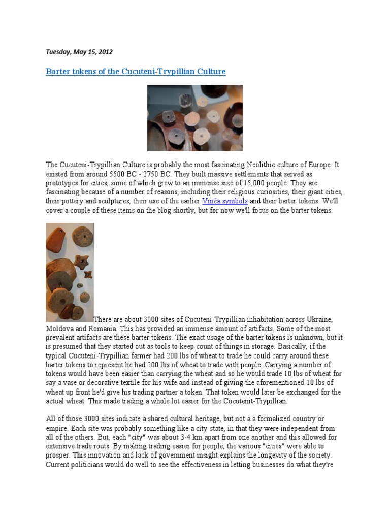 Barter tokens of the Cucuteni-Trypillian Culture | PDF | Archaeology