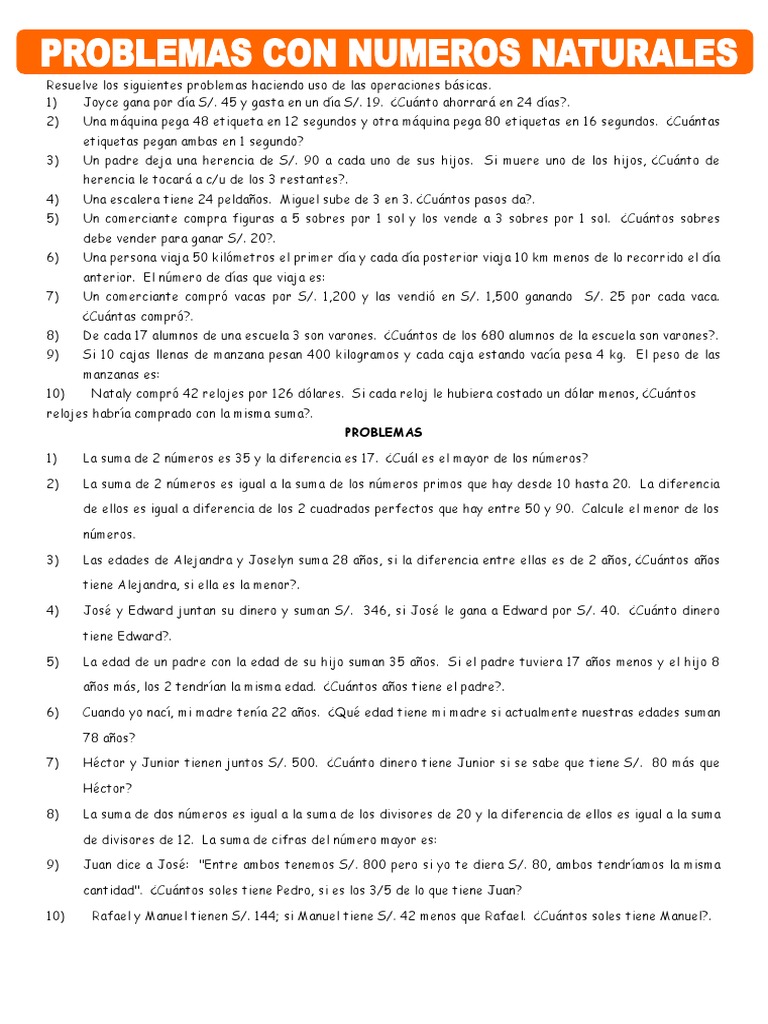 Problemas de Matemáticas Básicas | PDF | Métodos y materiales de ...