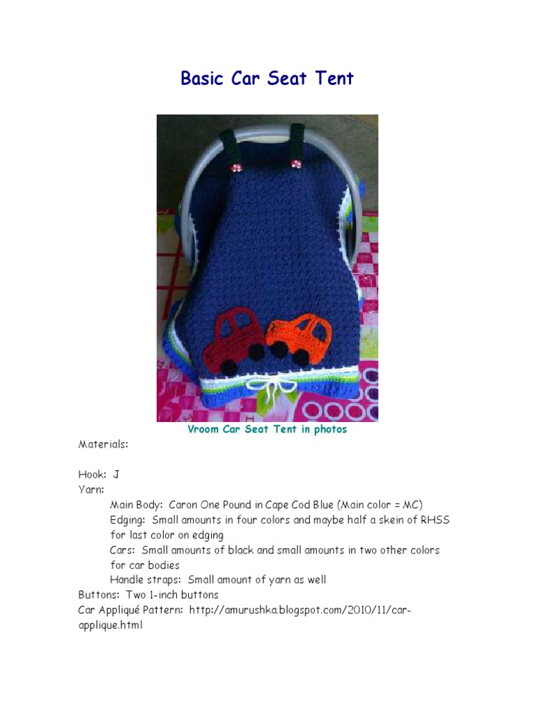 Basic Car Seat Tent PDF Crochet Yarn