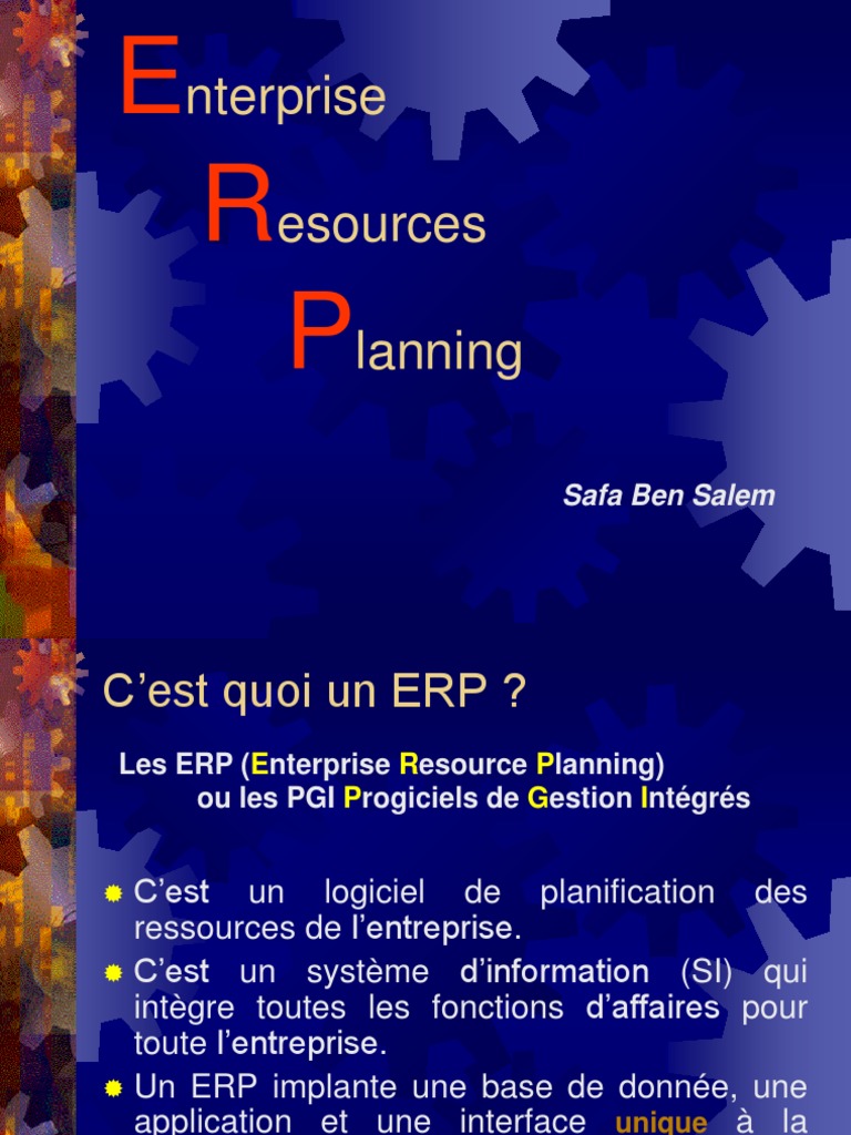 Comprendre les ERP en entreprise | PDF | Progiciel de gestion intégré ...