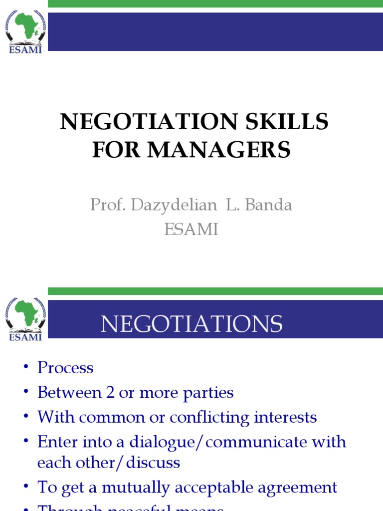 Negotiation Skills For Managers | PDF | Negotiation | Bargaining