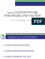 Negotiation Styles Strategies and Tactics