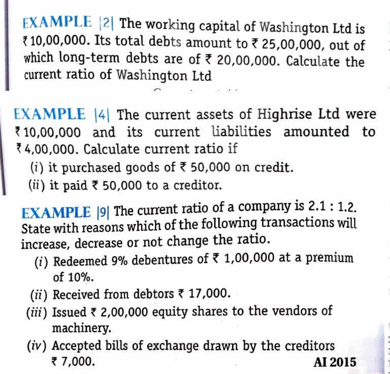 Current Ratio Calculation Examples | PDF | Revenue | Debt