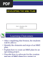 Developing The M&e Work Plan