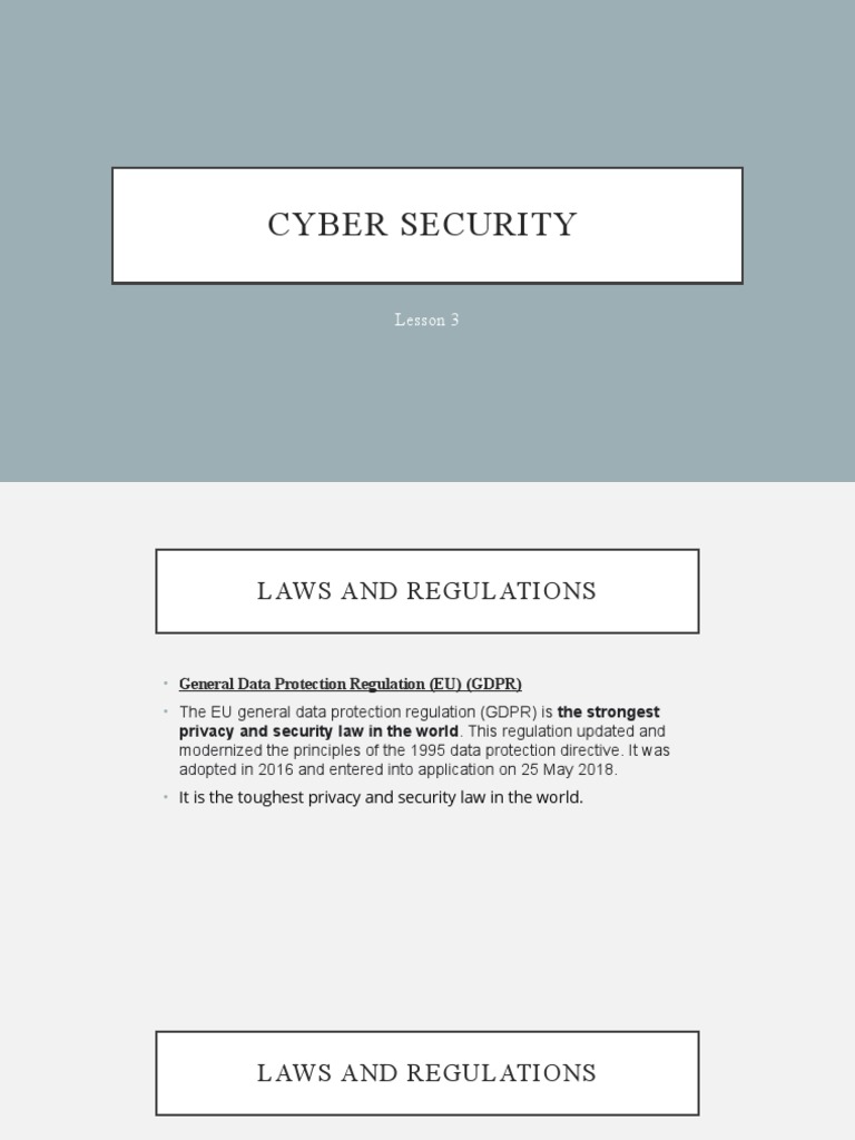 Cyber Sceurity Lesson 3 | PDF | Security | Computer Security