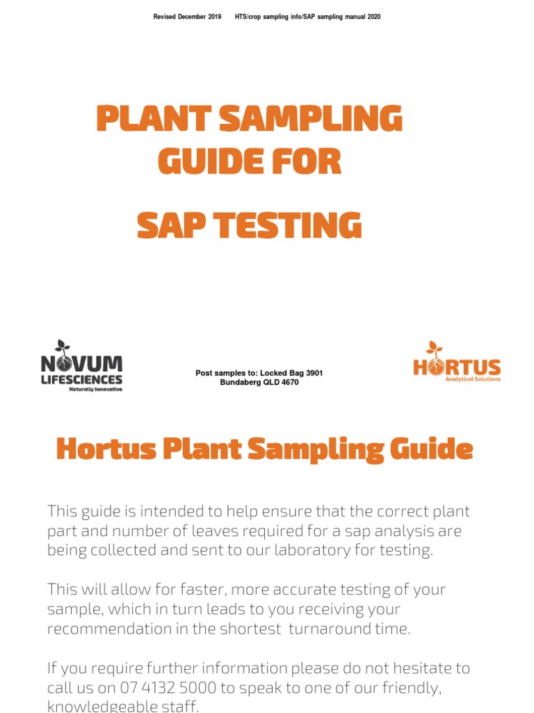 Hortus Plant Sampling Guide 2020 | PDF | Leaf | Onion