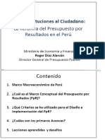 De Las Instituciones Al Ciudadano - La Reforma Del Presupuesto Por Resultados en El Perú - PDF Descargar Libre