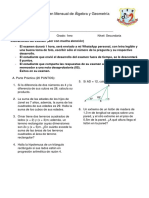 Examen Mensual de Alg y Geo 1ero - II Bimestre