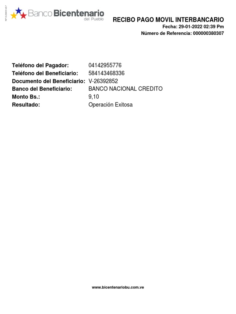 Tel fono Del Pagador Tel fono Del Beneficiario Documento Del 