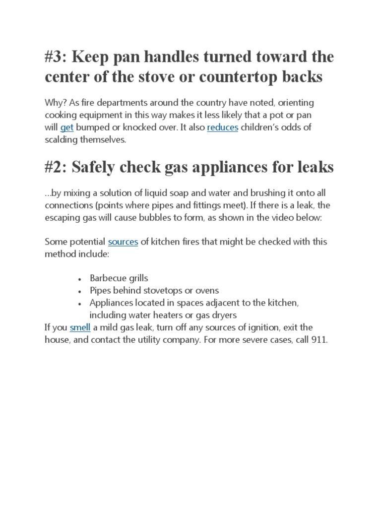 Keep Pan Handles Turned Toward The Center of The Stove or Countertop