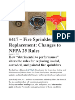 #417 - Fire Sprinkler Head Replacement: Changes To NFPA 25 Rules