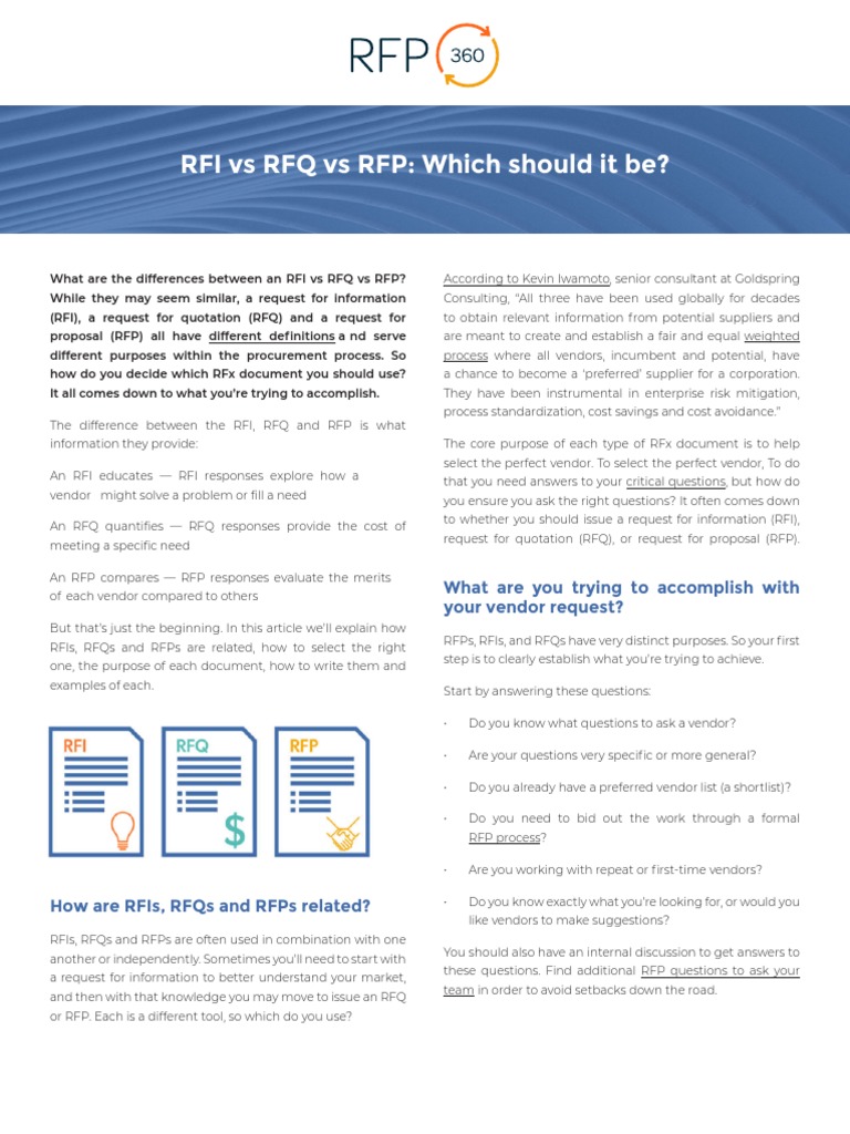 RFI vs RFQ vs RFP: Key Differences Explained | PDF | Request For ...