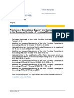 Provision of Educational Support and Inclusive Education in The European Schools - Procedural Document