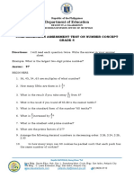 Comprehension Assessment Test on Number Concept