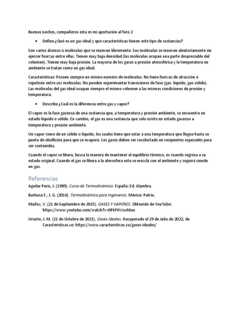 Foro 2 Termodinamica | PDF | Ciencia y matemáticas