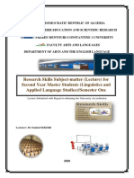 Research Skills M2 Constantine 1 Univ