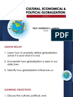 Lesson 2 Cultural Economic and Political Globalization