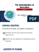 Lesson 6 Globalization of Education