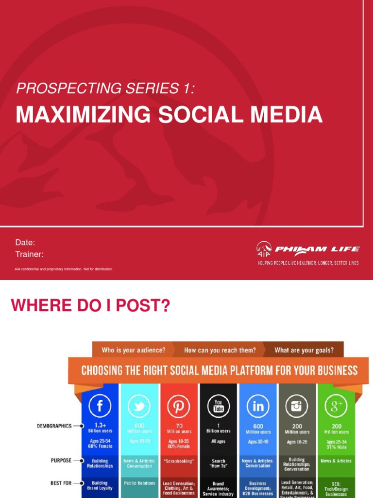 Social Media Prospecting Handout PDF Social Media Popular Culture