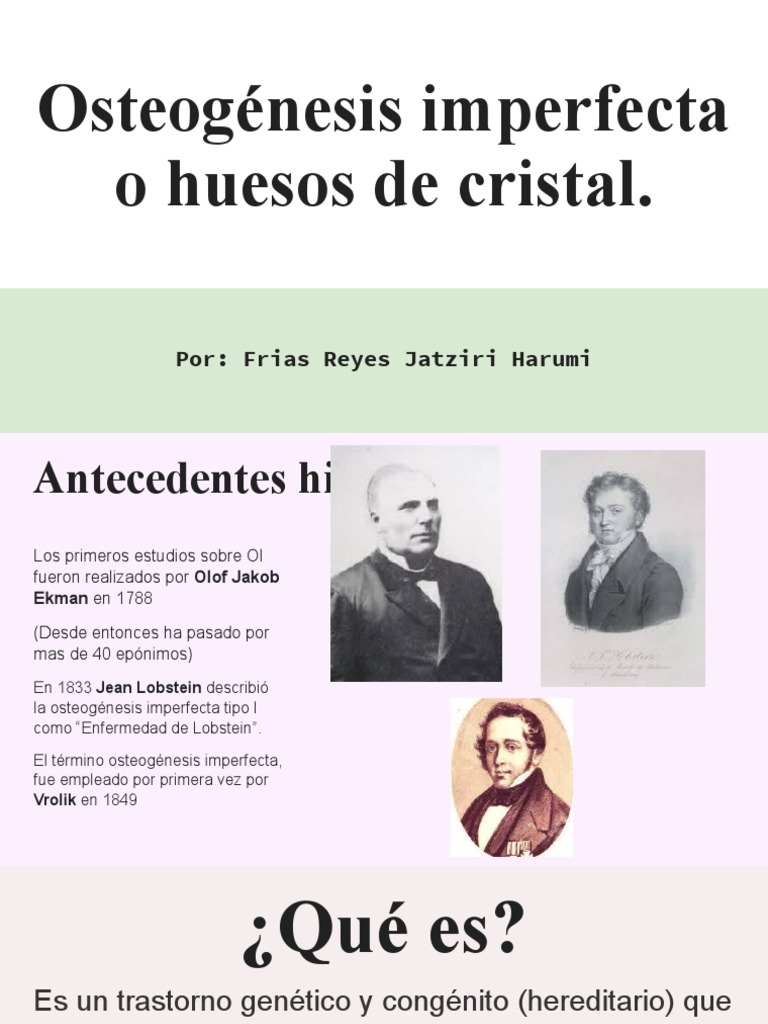 Osteogénesis Imperfecta: Huesos de Cristal | PDF | Hueso | Vitamina D