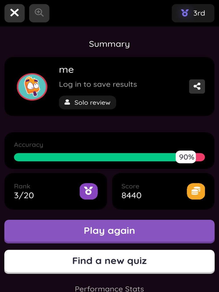 Quizizz Performance Summary | PDF